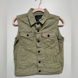 Levi's Olive Green Trucker Denim Vest